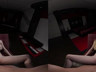 3D VR Pov, fuck a blonde girl with huge tits in 3D animated VR