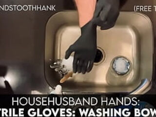 HouseHusband Hands: Nitrile Gloves : Washing Bowls