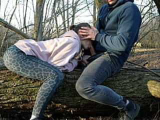 Redhead Public Deepthroats Dick And Rough Fucks In The Wood
