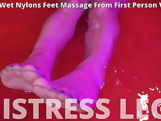 Just Wet Nylons Feet Massage From First Person View