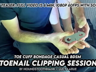 Toe Cuff Bondage Casual BDSM Toenail Clipping Session