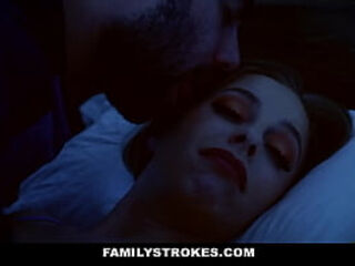 Hot MILF stepmom fucked by stepson next to s&period; stepdad