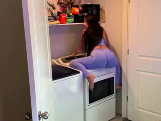 Big-Tit MILF Fucks Washing Machine