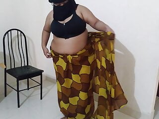(Maa ke sath jabardasti coda cudi) Indian stepmother fucked on chair by stepson while she changed saree to go to market
