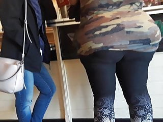 BBW PAWG granny with mega booty meat in leggings