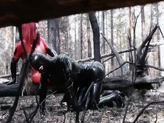'Latex Rubber Humiliation Outdoor'