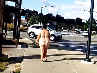 naked bbw at street