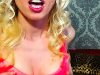 Beautiful blonde Czech MILF masturbates solo on webcam