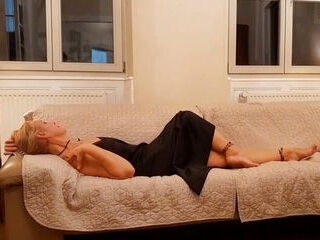 Amateur Blonde Mature Wife Enjoys Sex on Sofa