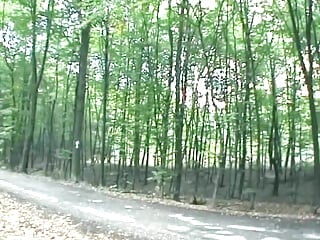 A redhead German woman loves masturbating in the forest
