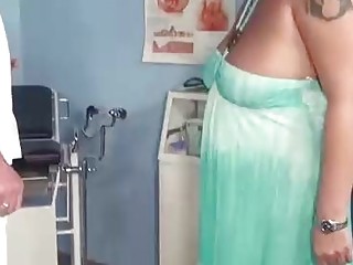 Big titted mature with blonde hair is spreading her legs wide to get fucked in the hospital